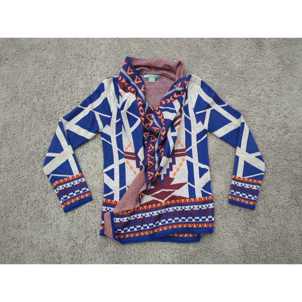 Flying Tomato Cardigan Womens‎ Small Open Front Sweater Draped Aztec Geometric